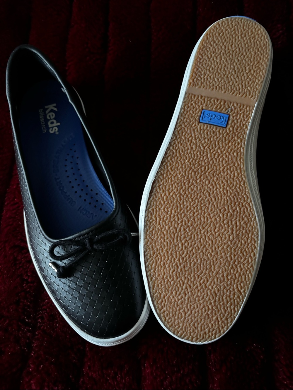Keds Black Woven Bimini Slip-On Flats